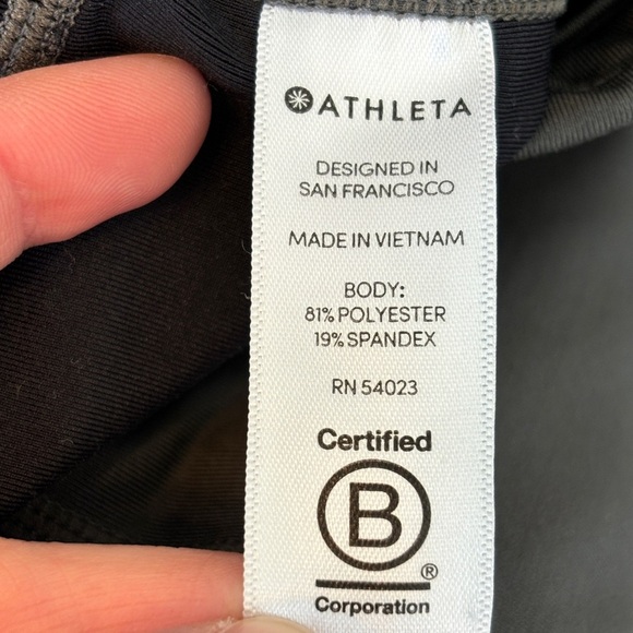 Athleta Black Yellow Olive Gray Green Spar Color Block 7/8 Tight Leggings Size M - Picture 7 of 12